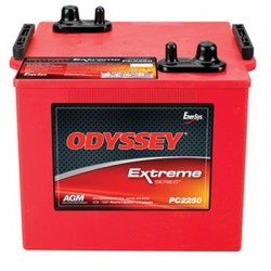 Batterie pour les moteurs et propulseurs électriques de bateaux ODYSSEY Plomb Pur PC2250-126Ah / Extreme SeriesTM