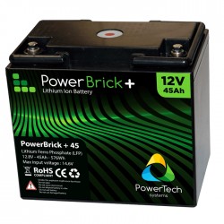 Batterie pour les moteurs et propulseurs électriques de bateaux Batterie Lithium Powerbrick+ 45Ah (12V)