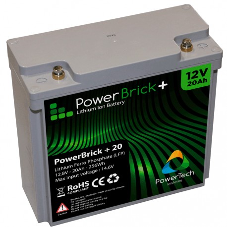 Batterie pour tous types de bateaux Batterie Lithium Powerbrick+ 20Ah (12V)